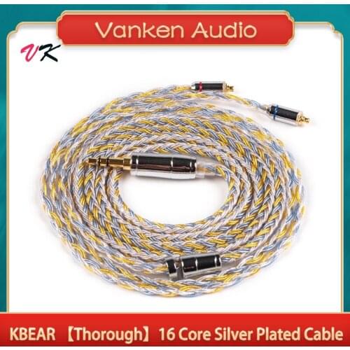 KBEAR [Thorough] 16 Cores Silver Plated Headset 2.5mm 3.5mm 4.4mm Plug MMCX 0.78mm QDC TFZ Interface Universal Upgrade Cable