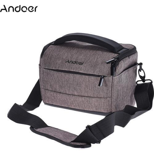Andoer DSLR Camera Bag Case Photo Bag w/ Shoulder Strap for Canon Nikon Sony Olympus FujiFilm DSLR Cameras +Rain Cover