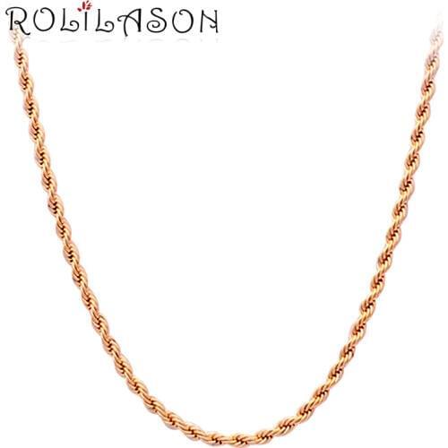 Top popular Design Wholesale gold tone 58cm Perimeter Chains Necklaces fashion jewelry LN102