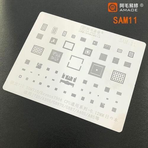 Amaoe SAM11 For Samsung J720/A505/G8870/G887/A40S/A8S BGA Stencil SDM710 Exynos7904 CPU BGA Reballing IC Tin Plant Net Solder