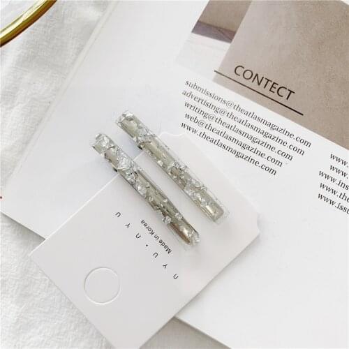 2PCS/lot Fashion Ins acetic acid bangs clip word clip hairpin shaped clip Accessories For Women Girls Hairclip Headwear