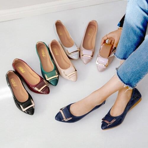 2022 New Soft Sole Foldable Shoes Woman Boat Shoes Spring Summer Round Toe Flats Shallow Mouth Women Shoe Black Big Size 35-41