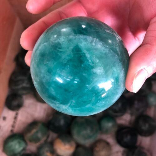 1pcs Rare Mexican green fluorite crystal ball cures reiki quartz ball