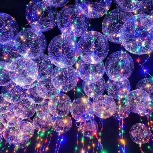 10 Sets LED Glowing Balloons Unique Light up Balloon Battery Operated Colorful Balloon Party Decoration Favor(Without Batteries)