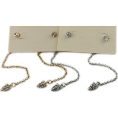 10 pair / lot fashion jewelry accessories metal rivet chain stud earrings for women