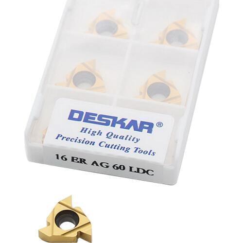 10PCS 16IR AG60 LDC 16ER 11ER A55 Carbide Inserts Thread Turning Blade Cutting Coating CNC Lathe Tool for Steel P