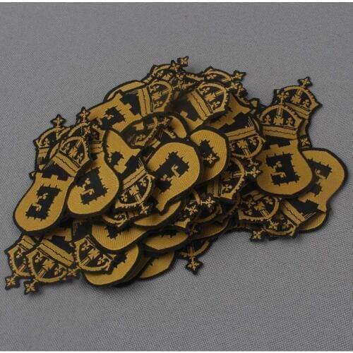 Custom brand woven iron on clothing label heat stick patch badge 1000pcs lot