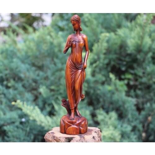 20 CM Chinese Boxwood lady Young Women Girl Lady Fair Maiden abstract sculpture
