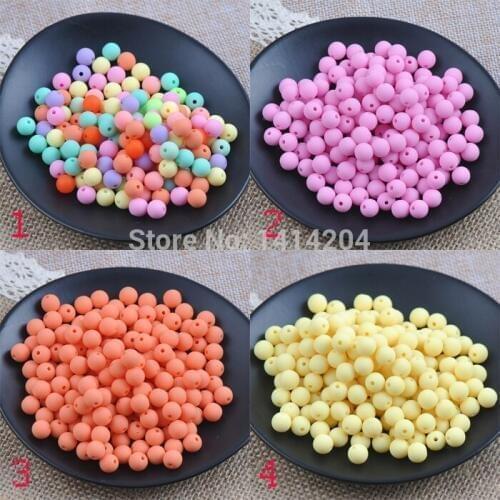 200PCs 8mm Mixed Candy Color Acrylic beads Spacer Ball Beads Fit Jewelry Handmade YKL0127-8mm
