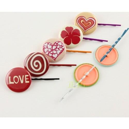 25mm Button badge hair clip accessories consumables DIY hair clip small steel clip hairdressing button badge blank consumables