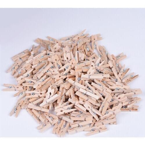 50/100 Pcs Clothes Pegs Natural Clip Mini Wooden Clothes Photo Paper Peg Clothespin Laundry Hangers Wedding Party 2.5cm