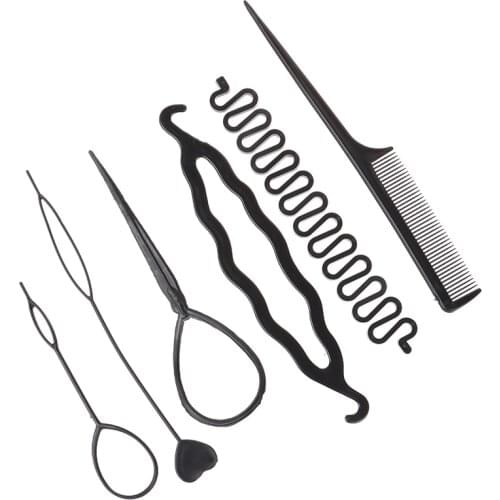 6pcs/set Pull-through Hair Needle Hair Dispenser Disk Hair Comb Spiral Twist Hair Styling Tools Hairstyle Braiding Tools