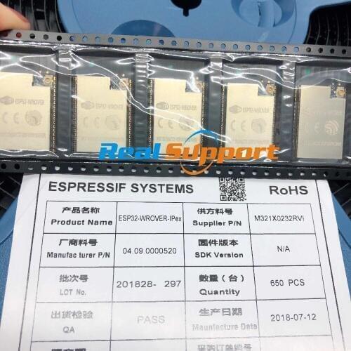 650PCS ESP32-WROVER-IPEX ESP32-WROVER-I SMD ESP32 module ESP32-D0WDQ6 1.8V 8MB PSRAM 4MB SPI IPEX antenna connector