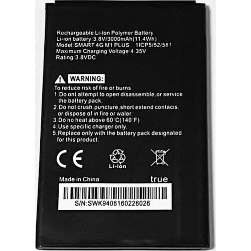3.8V 3000mAh For Ture SMART 4G M1 PLUS Battery