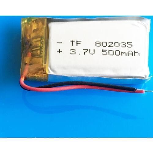3.7V 500mAh 802035 li ion rechargeable battery polymer lithium for MP3 MP4 GPS DVD PSP bluetooth recorder e-book camera