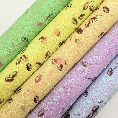 Amonglitter Wholesales Dropshipping Leather Supplier Baseball Glitter Leather Faux Fabric Vinyl Felt Backing 21X29CM MB163