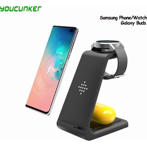 YOUCUNKER 10W 3 In 1 Wireless Charger Fast Charge Charger Dock For iPhone 12 Samsung Watch TWS Earphone Wireless Charge Stand