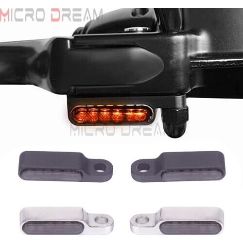 E24 Cafe Racer Mirrors Mount LED Turn Signal Light Clutch Lever Indicator Flasher Lamp Mini Blinker for Harley Sportster Softail