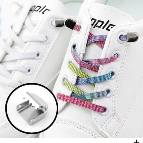 New Elastic Locking Shoelace Candy color No Tie Shoe laces Sneakers Quick Safety Flats Shoelace Kids and Adult Unisex Lazy laces