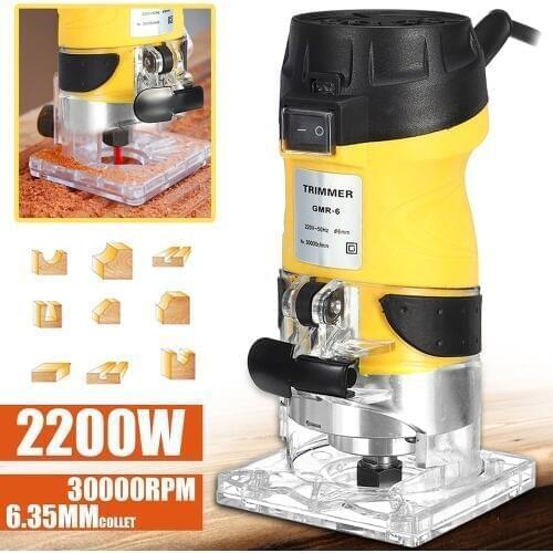 EU/US 2200W Electric Router Joiner Wood Edge Trimmer Woodworking Tool 30000RPM Electric Trimming Machine for Wood Trimming