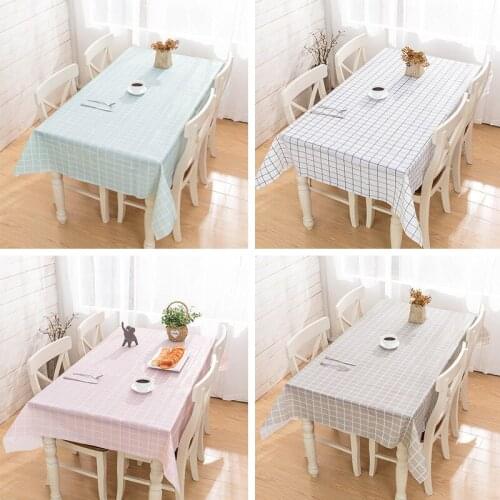 Plaid PVC Tablecloth Restaurant Waterproof Oil-Proof Rectangle Family Living Room Kitchen Decoration Banquet Picnic Household