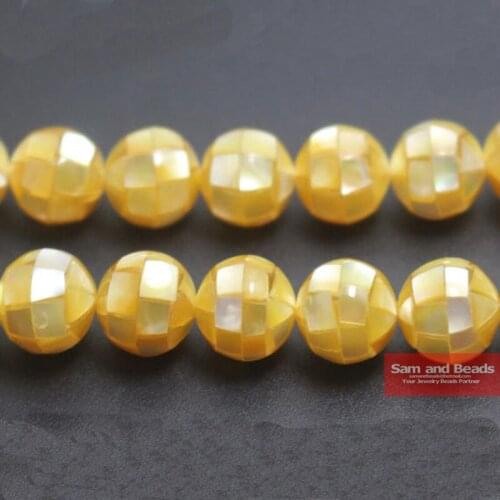 Natural 10mm round Yellow Abalone Shell beads for Bracelet Necklace Making 12pcs/lot ASRB04