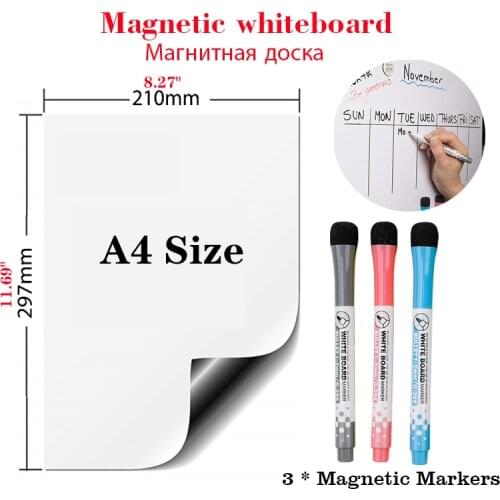 Magnetic Dry Erase WhiteBoard Fridge Sticker Menu Weekly Planner Calendar Table Marker Bulletin Message Board Home School