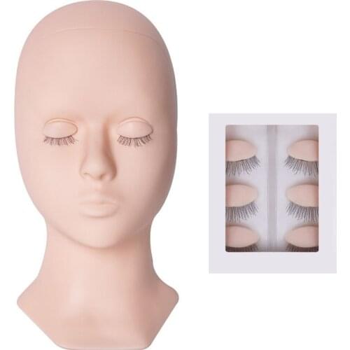 Lashes Accessories Mannequin for Eyelashes Dummy for Eyelash Extension Supplies Set for Eyelash Mannequin Head Practice Lashes