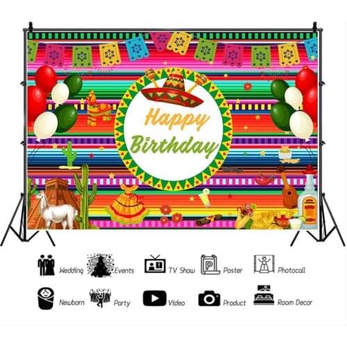 Mardi Gras Hat Balloon Guitar Color Stripe Backdrop Friends Happy Party Venue Decoration Studio Photography Background Cloth