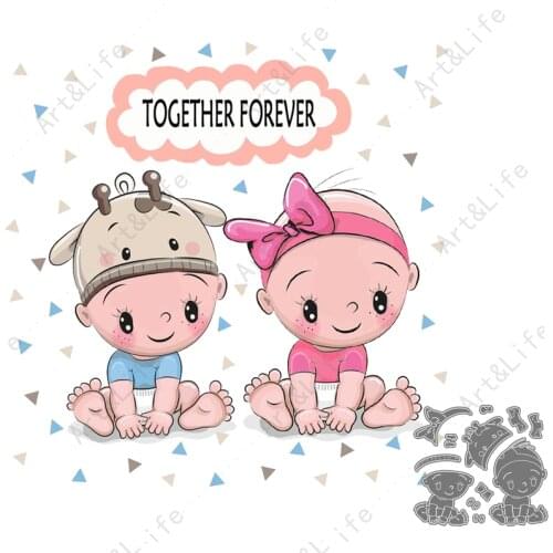 Cute Little Baby 2021 Hot New Metal Cutting Dies Stencils for Making Scrapbooking Album Birthday Card Embossing Cut Die Boy girl