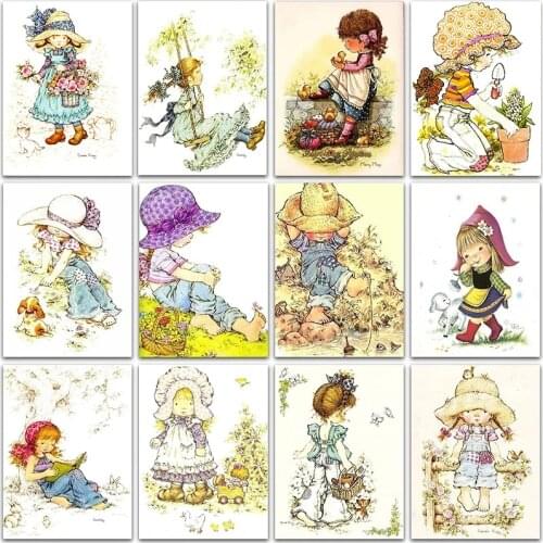 5D Diy Diamond Painting Cartoon Little Girl Kit Sale Diamond 3D Embroidery Cross Stitch Rhinestones Mosaic Art Home Decor Gift