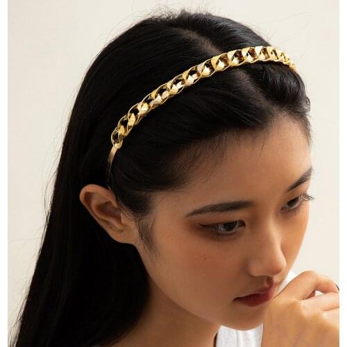 Luxury Fashion Twist Chain Headband for Women Girls Hair Hoop Vintage Sexy Mujer Hairband Hair Accessories Jewelry Headwear 2021