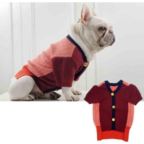French bulldog clothes winter fashion knit cardigan British pet sweater dog sweater cat clothes pet clothing
