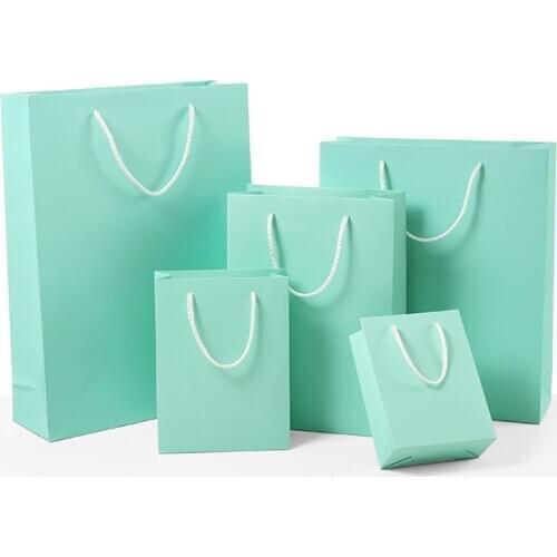 Senior Blue Kraft Paper Bag Christmas Party Gift Paper Bags Wedding Birthday Candy Favor Multifunction Gift Bags Reusable Bags