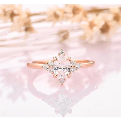 RandH 14K Yellow Solid Gold 1.5 Carat 8*6mm Oval Womens Jewelry Lab Grow Moissanite Rings For Women Wedding Anniversary Gift