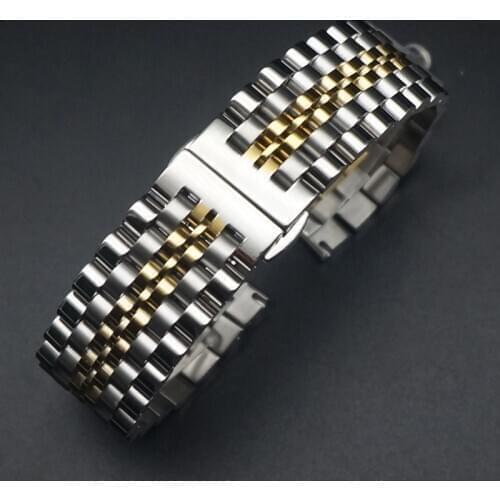 12mm 14mm 16mm 18mm 20mm 22mm 24mm Stainless Steel Watch Band Bracelet Polished Metal Polished Strap Watchbands Accessories