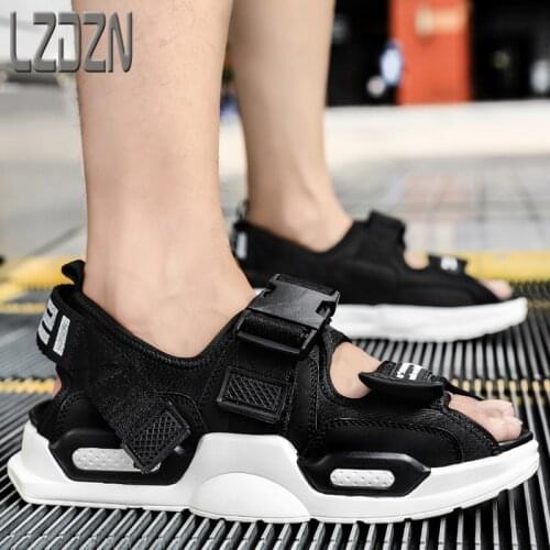 Summer Youth Junior High School Students Sandals Old Mens Shoes Beach Summer Big Boy Men Trend Personality Bear Bottom Wearable