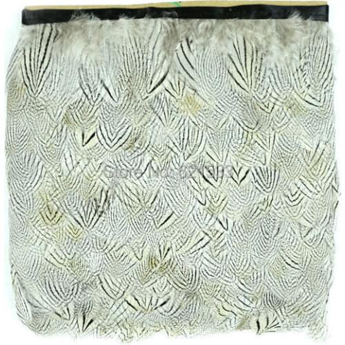 Silver Pheasant feather fringe natural color 10 meters feather trim,Silver feather Trimming Fringe,5cm width,freeshipping