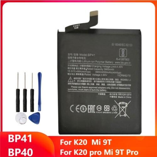 Replacement Phone Battery BP41 BP40 For K20Pro Mi9T Mi 9T Pro K20 3900mAh With Free Tools