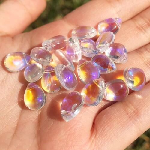 20pcs/lot 6*9mm Waterdrop Glass Beads Multicolors Tear Drop Shape Glass Charm Pendant Beads for DIY Necklace Jewelry Accessories