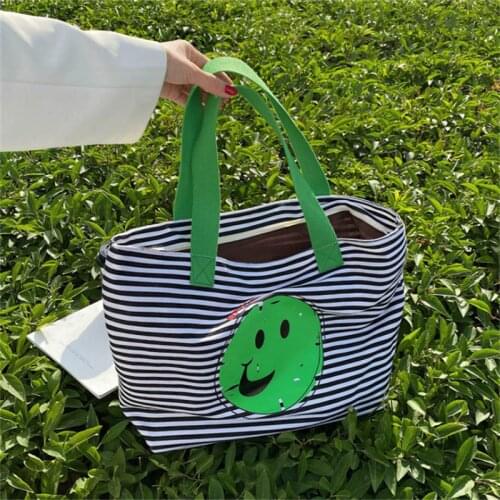 Women Pattern Print Shoulder Bags Ladies Casual Fashion Stripe Patchwork Zipper Handbags For Girls Femme