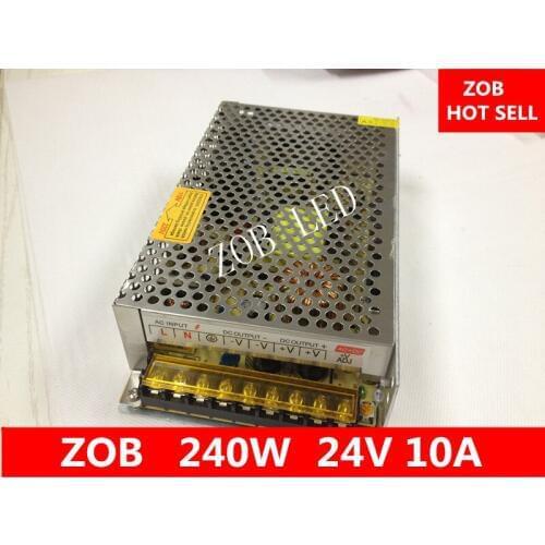 240W LED Switching Power Supply,24V 10A ,85-265AC input,For LED Strip light, power suply 24V Output-2PCS/LOT
