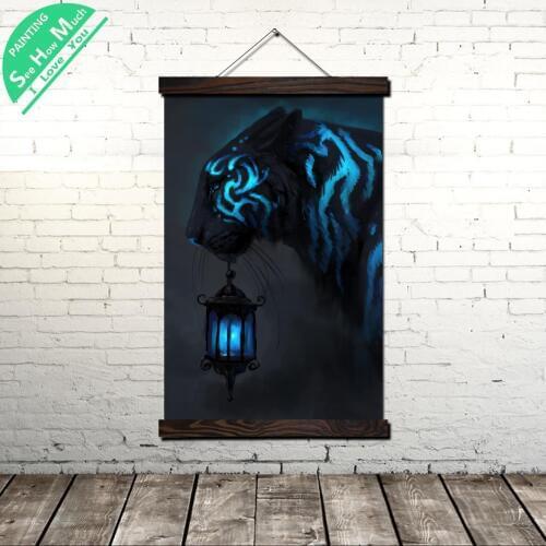 Tiger Jade Mere Animals Modern Wall Art Print Pop Art Print Picture And Poster Hanging Scroll Canvas Painting Frame Home Decor