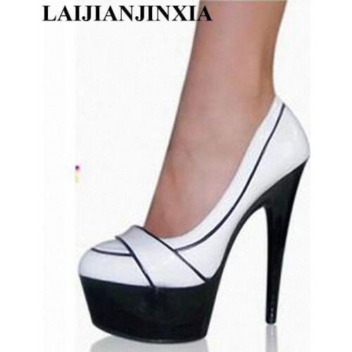 LAIJIANJINXIA Autumn Sexy Ultra High Heels For Womens Dance Pumps Shoes Night Club Party 15cm High Heels Pumps Dance Shoes