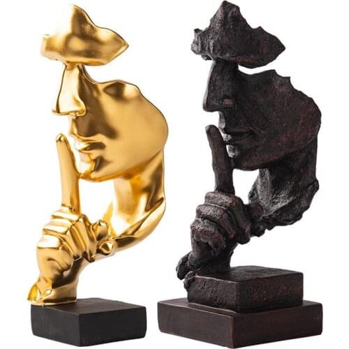 LIVING ROOM DISPALY ORNAMENTS SILENCE SCULPTURE LUXURIOUS RESIN STATUE FOR HOME DECORATION ACCESSORIES OFFICE DISPLAY CRAFTS