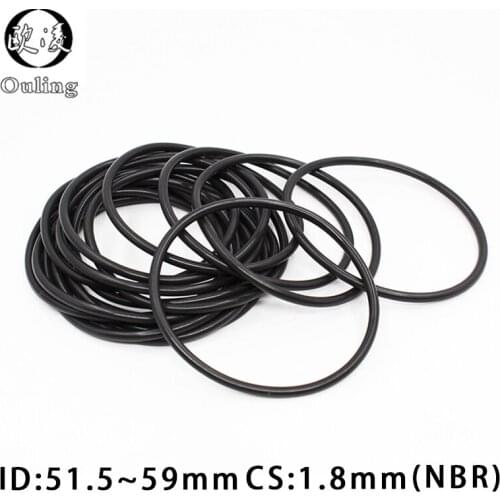 10PCS/lot Rubber Ring NBR Sealing O-Ring 1.8mm Thickness ID51.5/53/54.5/56/57/58/59mm Nitrile O Ring Seal Gasket Rings