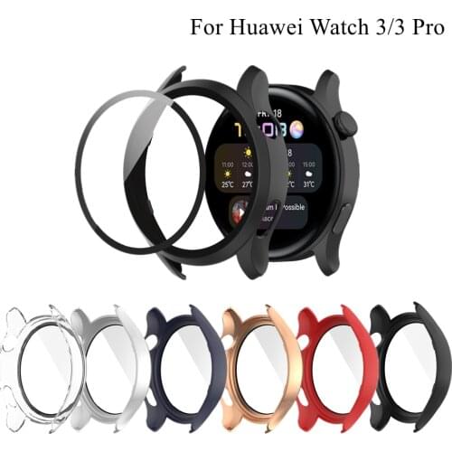 Tempered Glass Cover PC Protective Case for Huawei Watch 3 Shell Screen Protector Smart Watch Accessories for Huawei Watch 3 Pro