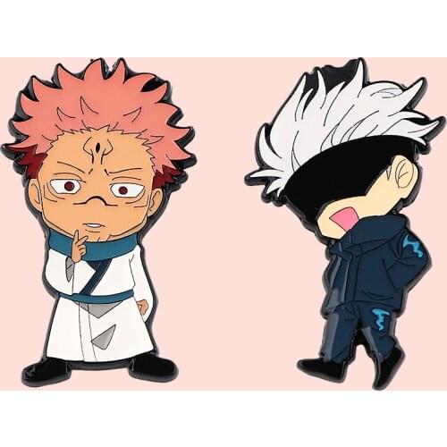ZF3315 Anime Boy Jujutsu Kaisen Clothing Accessories Enamel Brooch Creative Denim Coat Lapel Badge Jewelry Child Kid Gift