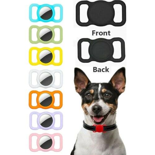 1Pcs Pet Silicone Protective Sleeve Pet Collar Loop Holder For Apple Airtag GPS Finder Cat And Dog Collar Pet Accessories 2021