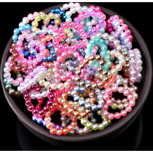 100p 11mm heart Mermaid Flatback Half Round ABS Imitation Pearls Resin rhinestones Scrapbook Beads DIY nail art shoes headdress